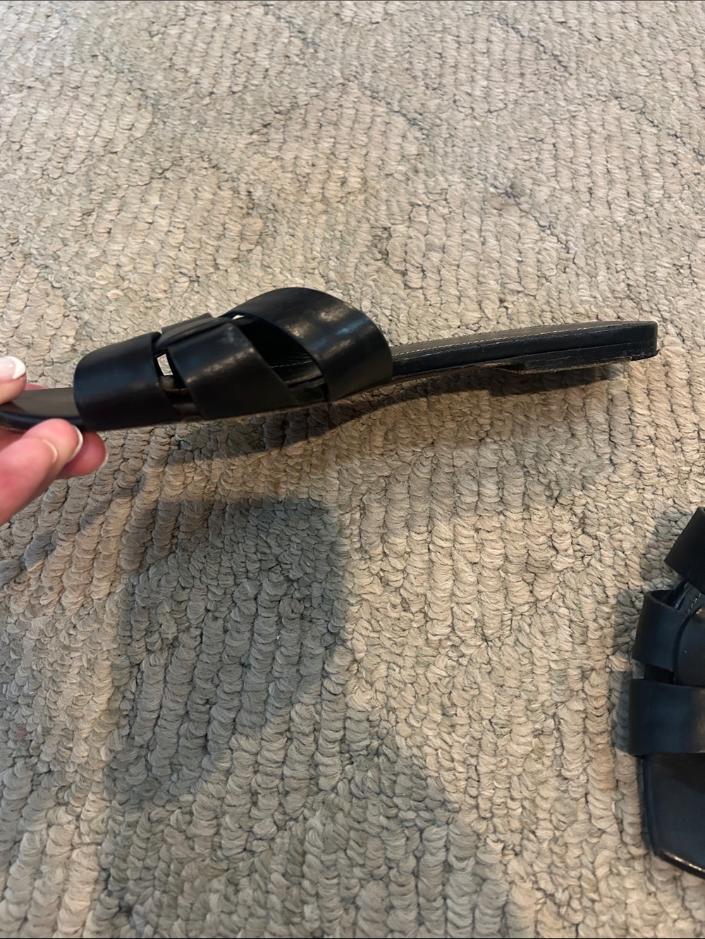 Saint Laurent Black Interwoven Slide Sandals - Picture 6 of 15